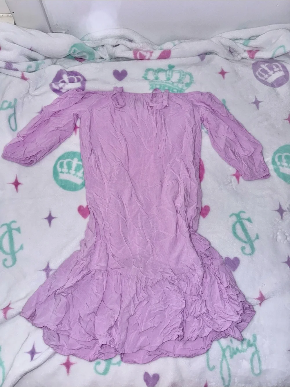 Old Navy Girls Lavender Floral Embroidered Cold Shoulder Dress - Size Large